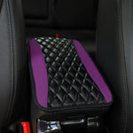 Car armrest cushion center control cushion Car interior accessories PU leather embroidered three-dimensional lattice cushion