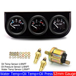 2" 52MM Triple Gauge 3 In 1 Water Temp Oil Pressure Oil Temperature Gauge | Racing Ca alternate view