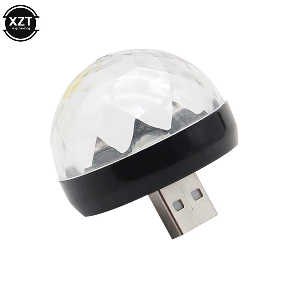 RGB LED USB Car Atmosphere Lamp DJ Disco Ball additional angle