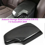 For F30 F32 3 4Series 2013-2019 ABS Carbon Fiber Pattern Black Color Center Bmw Console Armrest Stor