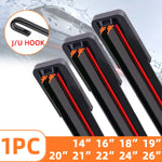 Universal Wiper Blades 1PC Double Rubber | J/U-Shaped Car Front Windshield Wiper Replacement