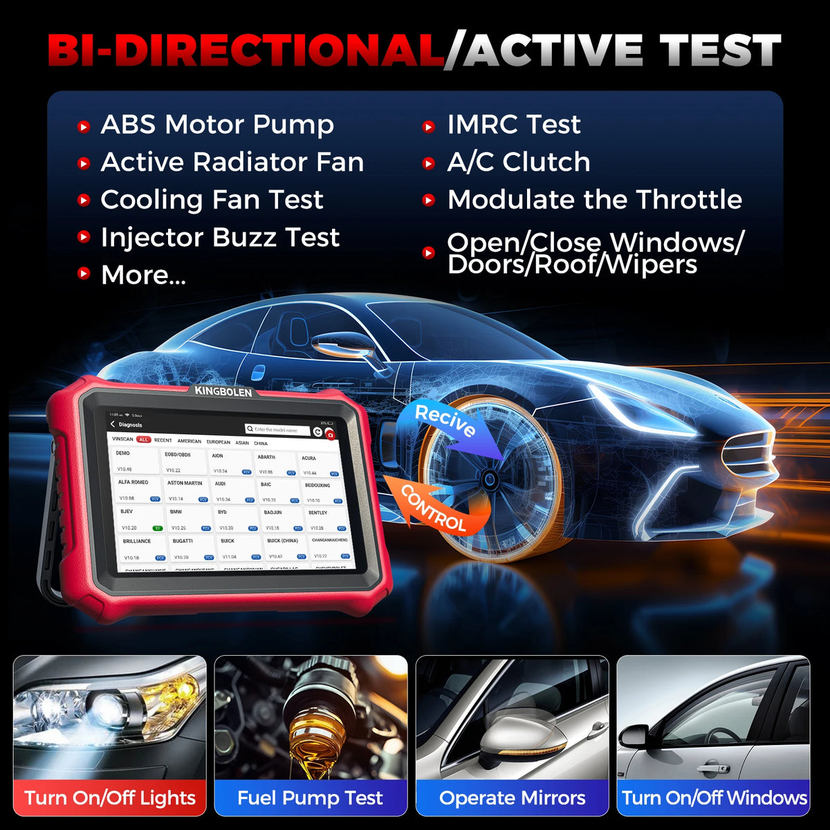 KINGBOLEN K8 PRO K8 ELITE Lifetime Free Update Car Diagnostic Tools Online ECU Coding Bidirectionnal All Service OBD2 Scanner