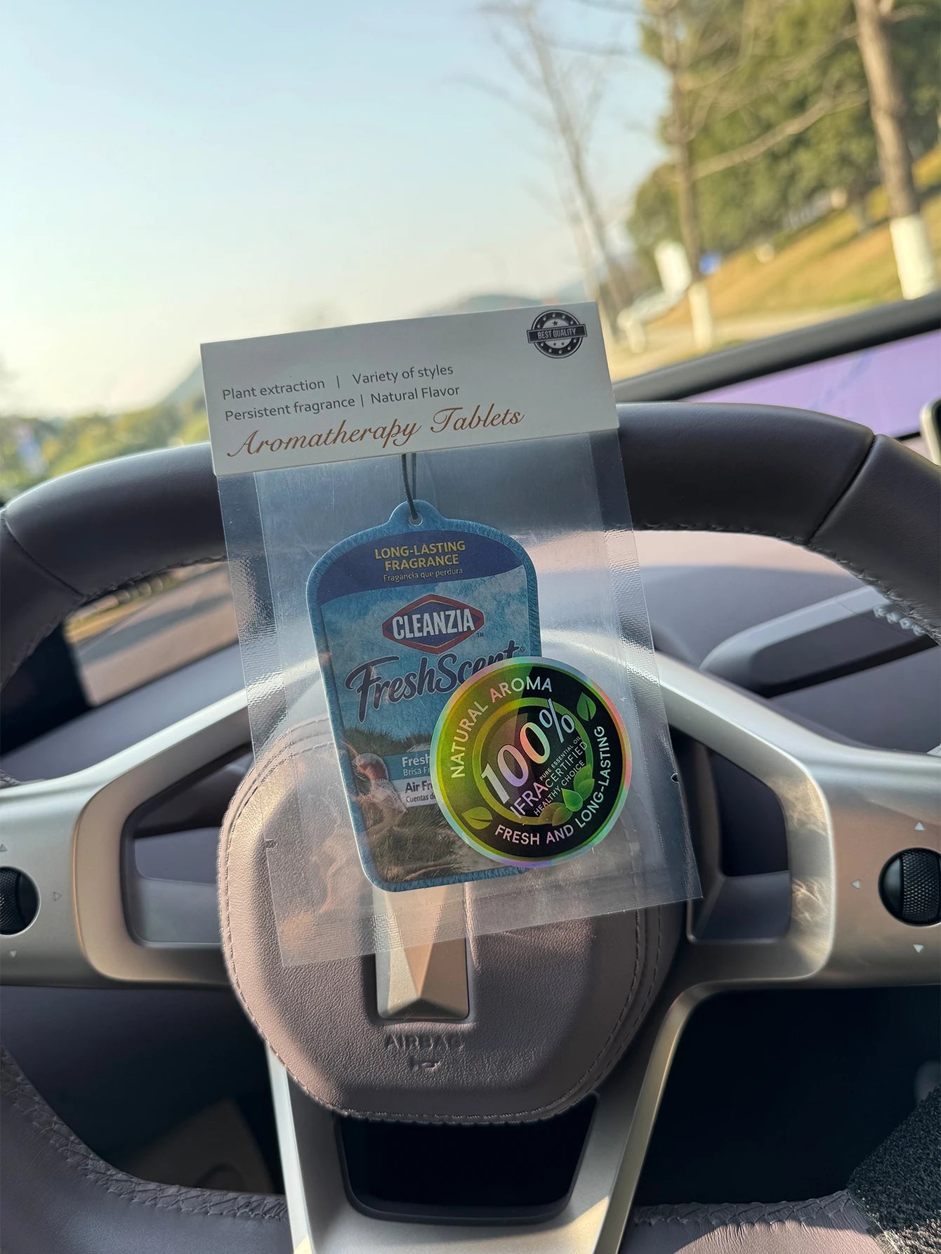 Fresh Ocean Breeze Fragrance, Bahamian Sea Breeze Scent, Five-Star Neutral Car Perfume and Non-Toxic Air Freshener |   Natural Essential Oils and Aromatherapy Scent Tablets (Noroili/Grapefruit/Cedar) |   Hanging Type and Dual