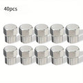 40 Pcs Tire Valve Caps with O-Ring | Chrome Dust Proof Covers for Cars, Bicycles, Tru alternate view