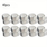 40 Pcs Tire Valve Caps with O-Ring | Chrome Dust Proof Covers for Cars, Bicycles, Tru alternate view