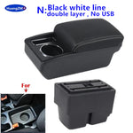 For Ford Fiesta Armrest Box For Ford Fiesta MK7 Car Armrest 2009-2017 Storage Box Interior Dedicated Retrofit Car Accessories