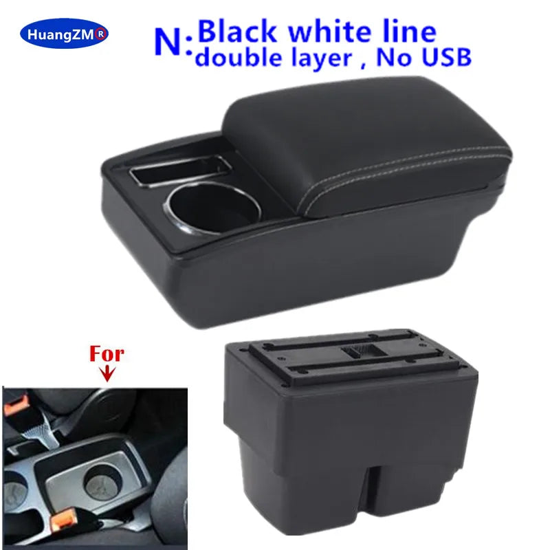 For Ford Fiesta Armrest Box For Ford Fiesta MK7 Car Armrest 2009-2017 Storage Box Interior Dedicated Retrofit Car Accessories
