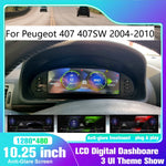 Cluster For Peugeot 407 407SW 2004-2010 | 10.3 Inch Linux Digital Dashboard LCD Display