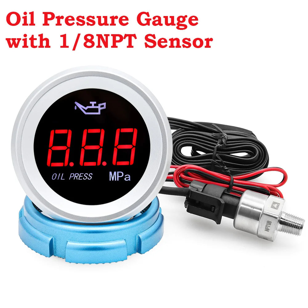 AD 52mm Water Temperature Gauge with Warning Alarm 0-120℃ Water Temp Meter + 1/8NPT Sensor Voltage for Marine Boat Car Truck