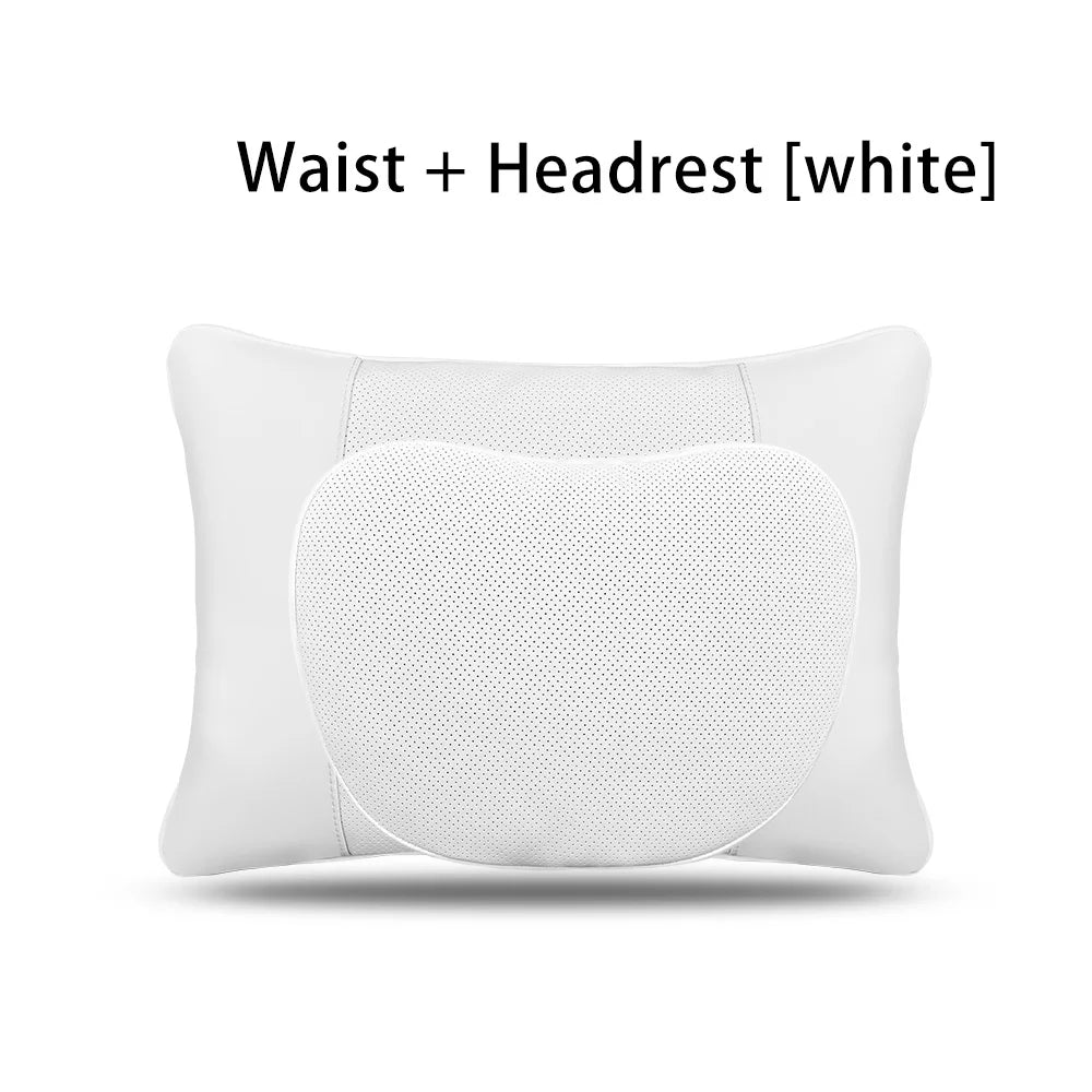 Tesla Model 3/Y Juniper Neck Pillow | Nappa Leather Memory Foam Headrest detail view