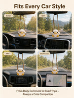 Cute Duck & Frog Car Hanging Ornament | Rearview Mirror Pendant