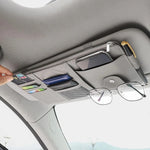 Car Sun Visor Organizer – Zippered Storage Pouch with Sunglasses Clip, Card & Ticke additional angle