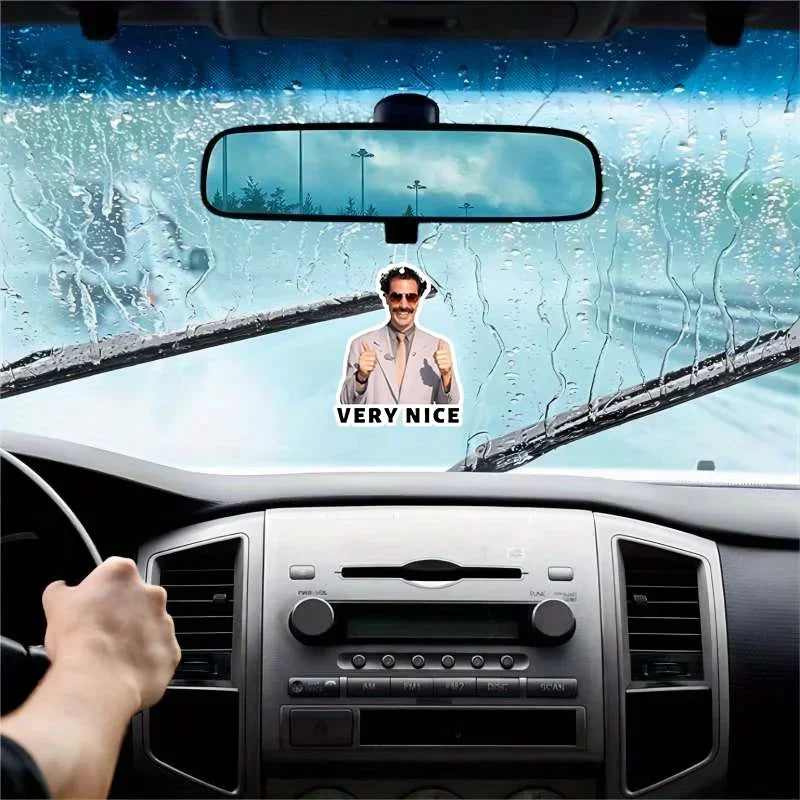 Car Air Freshener Paper Diffuser | Jasmine Scented Car Mirror Hanging Perfume close-up view