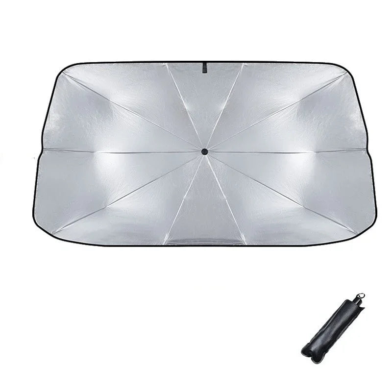 Car Sunshade Car Sunshade Retractable Sunscreen Heat Insulation Front Windshield Para lifestyle view