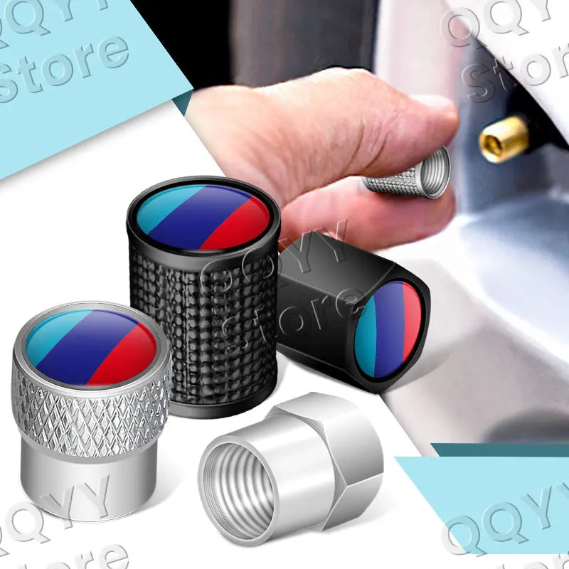4pcs Metal Alloy Car Wheel Tire Valve Caps | Waterproof Dustproof Tire Stem Covers