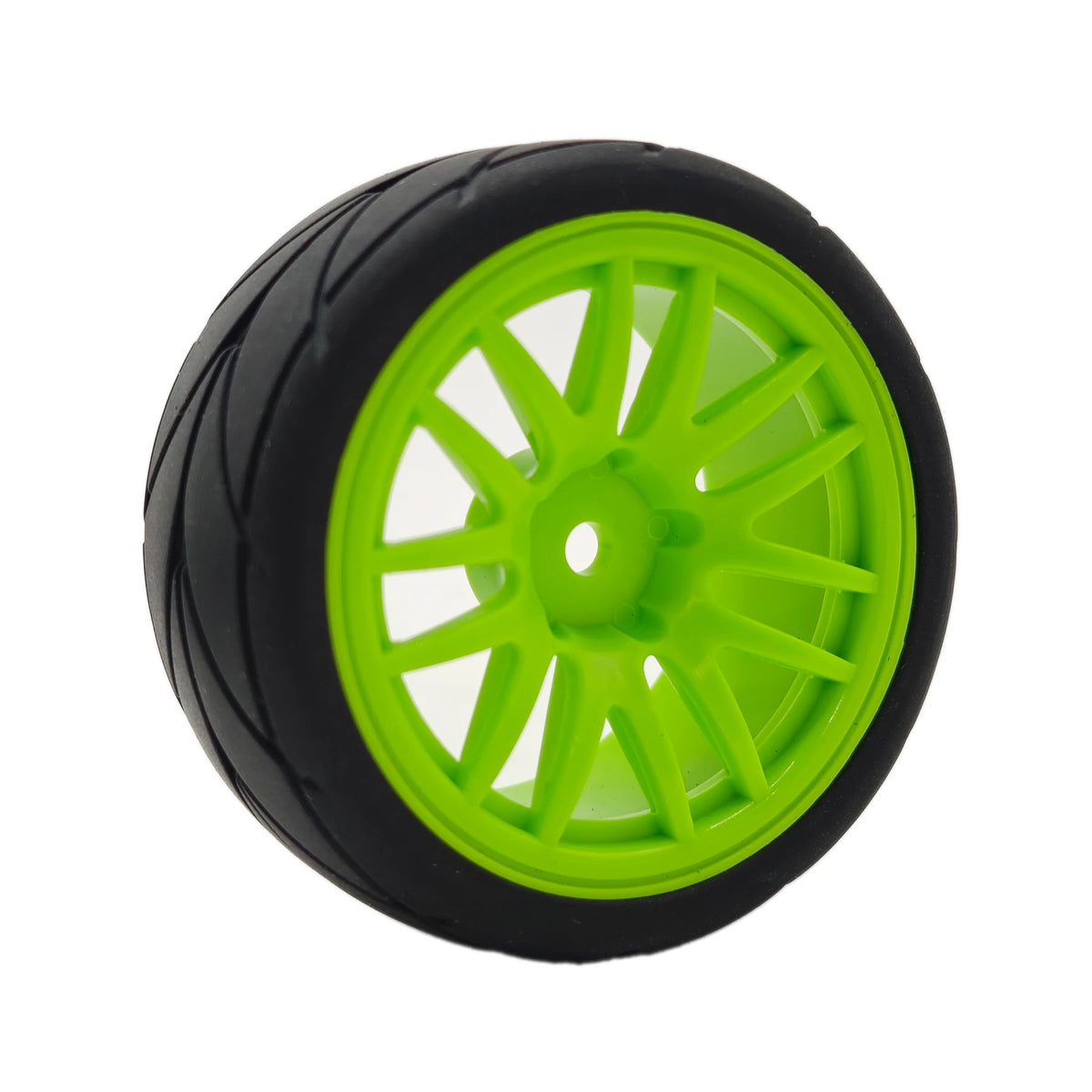1/10 RC Racing Tires & Wheel Rims 12mm Hex for 1:10 On Road Car close-up view