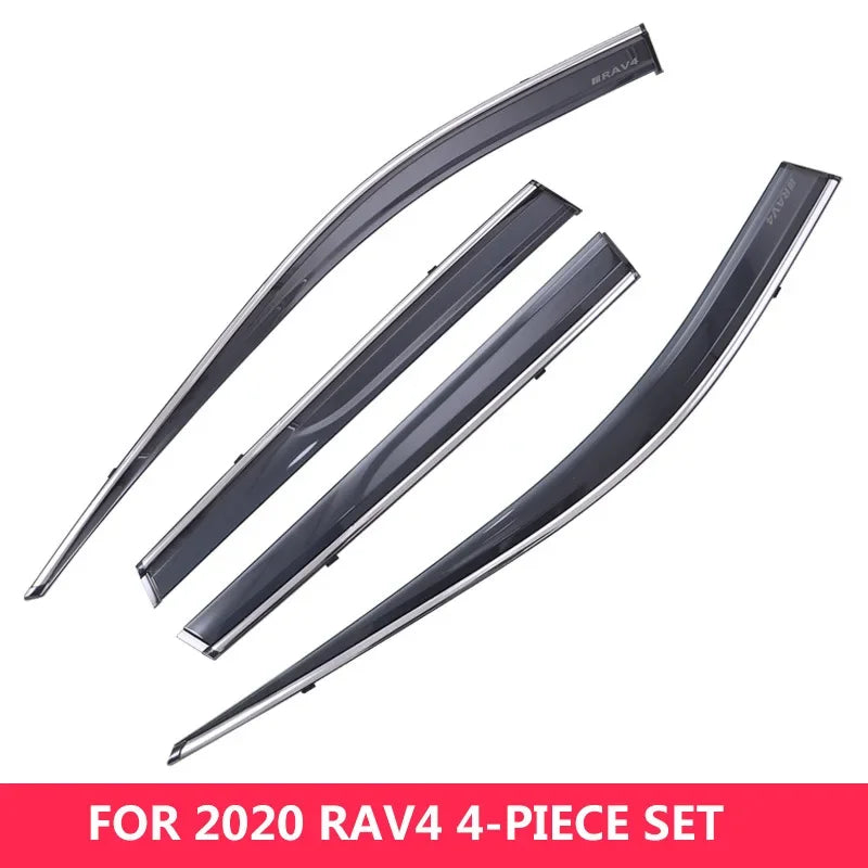 Chrome Window Trim for Toyota RAV4 2020 | Rain Guard and Wind Deflector Set detail view