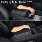 Tesla Model 3 & Model Y Juniper Armrest Cover Cushion | PU Leather Center Console Protec detail view