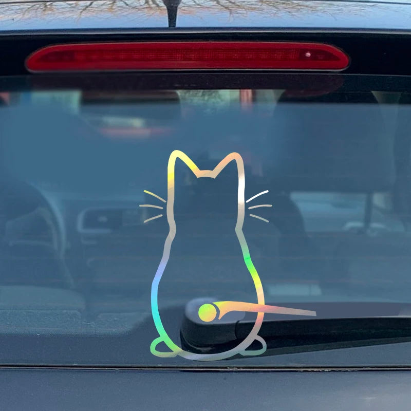Funny Puppy Dog Decal for Car Rear Windshield Wiper | Die-Cut Vinyl Sticker detail view