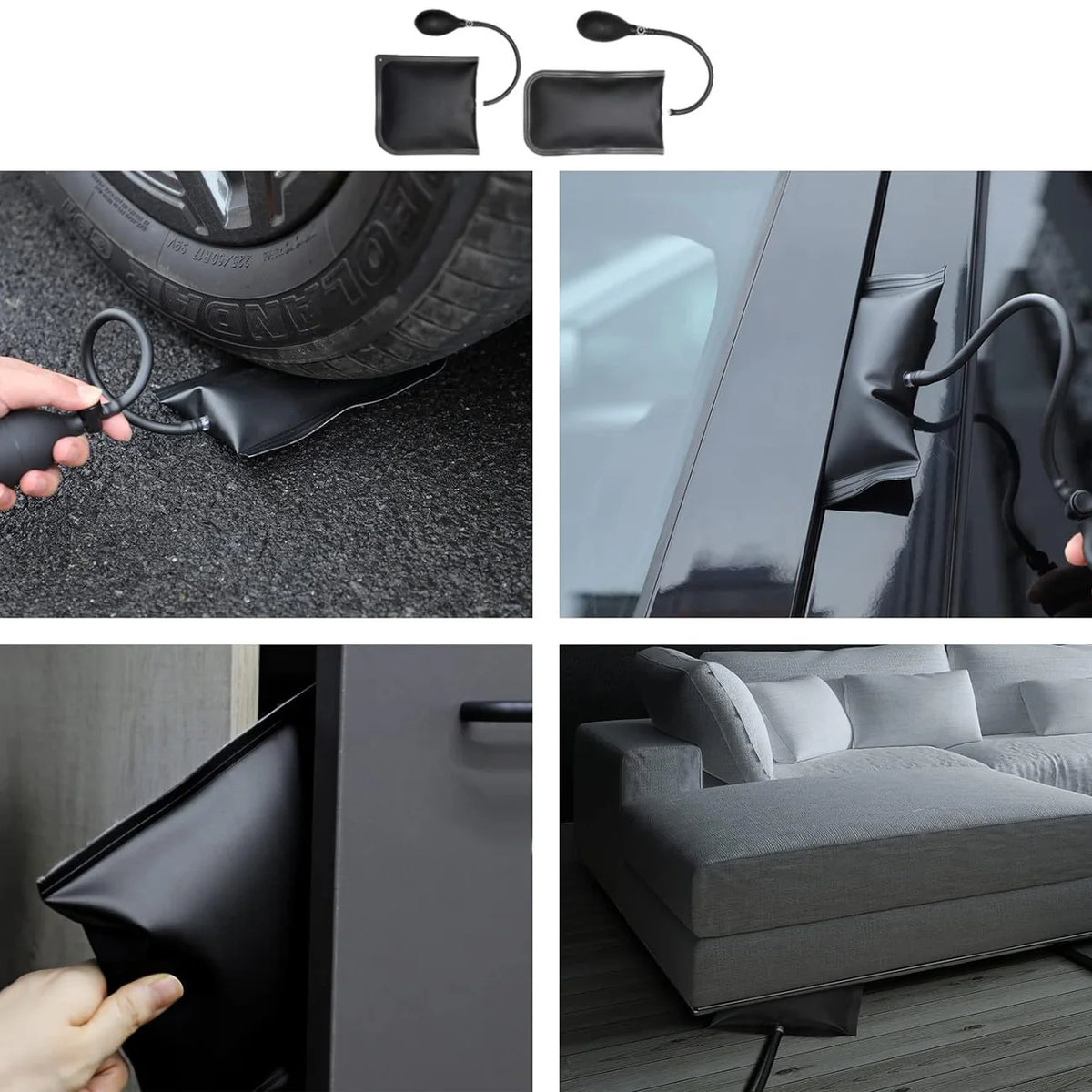 Car Door Tool Kit Inflatable Air Wedge Pump Auto Repair Window Door Open Fixing Grippe close-up view