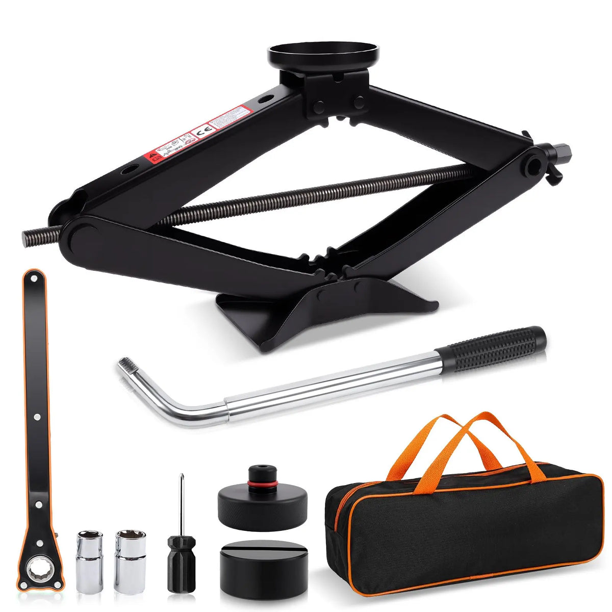 3T Car Scissor Jack Kits Emergency Crank Lift Stand Labor-Saving Repair Tire Replacem alternate view