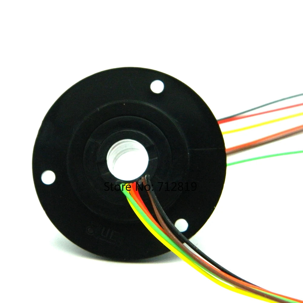 Mini Hole 10mm Hollow Slip Ring 6 Channels Wires 2A Conductive Electric Slipring Rotary Joint Connector 240V AC/DC