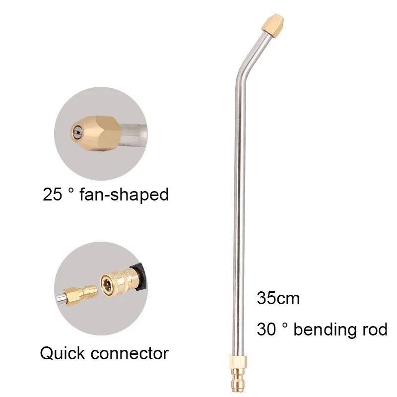 Alloy High Pressure Water Gun Extension Rod | Car Wash Nozzle Attachment close-up view