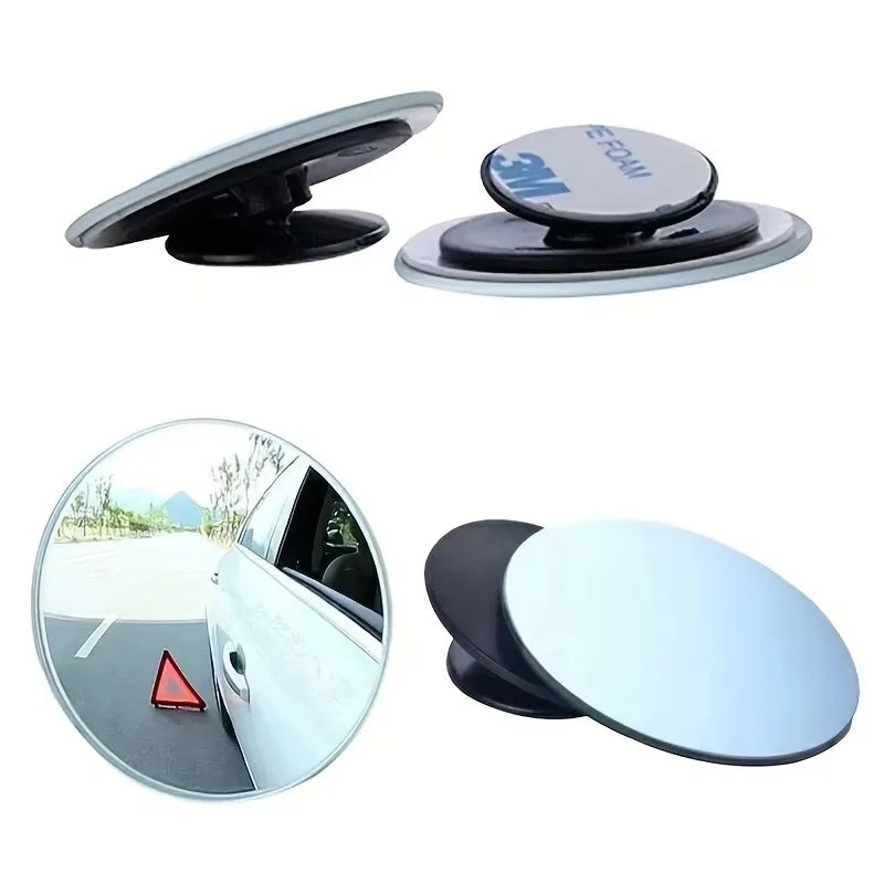 Universal Rimless Blind Spot Mirror 360 Adjustable Convex Rearview Wide Angle Mirror For Car Parking Reverse Safety Driving