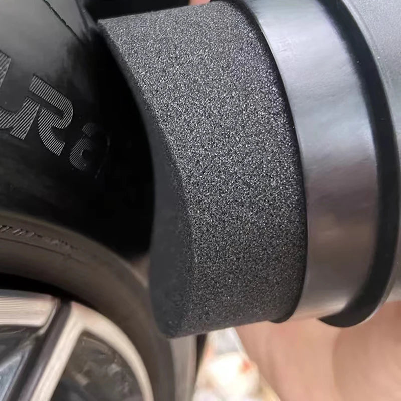 Car Wheel Polishing Waxing Curved Tire Sponge Brush With Cover Tire Clean Contour Dres close-up view