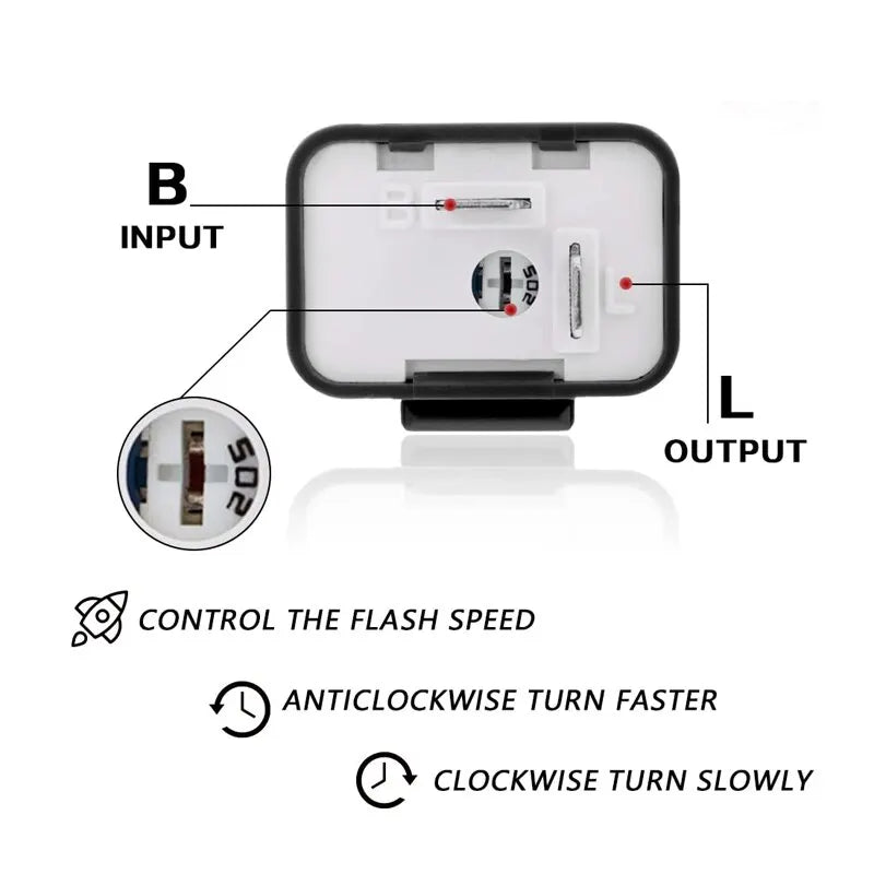 12V Speed Adjustable 2 Pin LED Electronic Flasher Relay for Motorcycle Turn Signal Dir close-up view