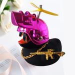 Motor Accessories Yellow Duck with Helmet for Bike Without Lights Auto Car Accessor additional angle