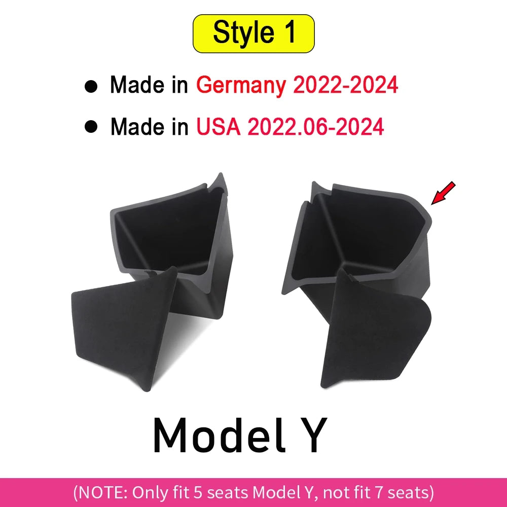 Tesla Model Y Juniper Rear Trunk Side Storage Box | TPE or Flocking Trunk Organizer B alternate view