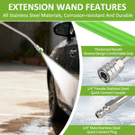 Stainless Steel Pressure Washer Extension Wand | 21-Inch Power Washer Wand with 1/4" alternate view
