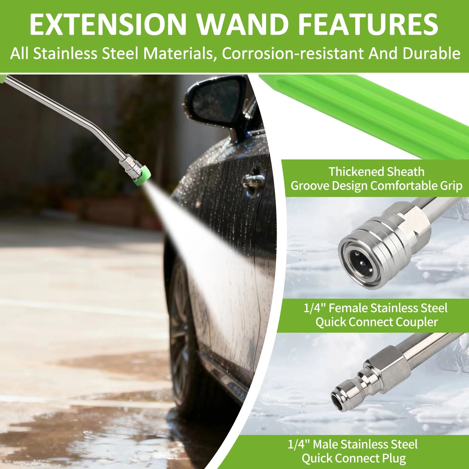 Stainless Steel Pressure Washer Extension Wand | 21-Inch Power Washer Wand with 1/4" alternate view