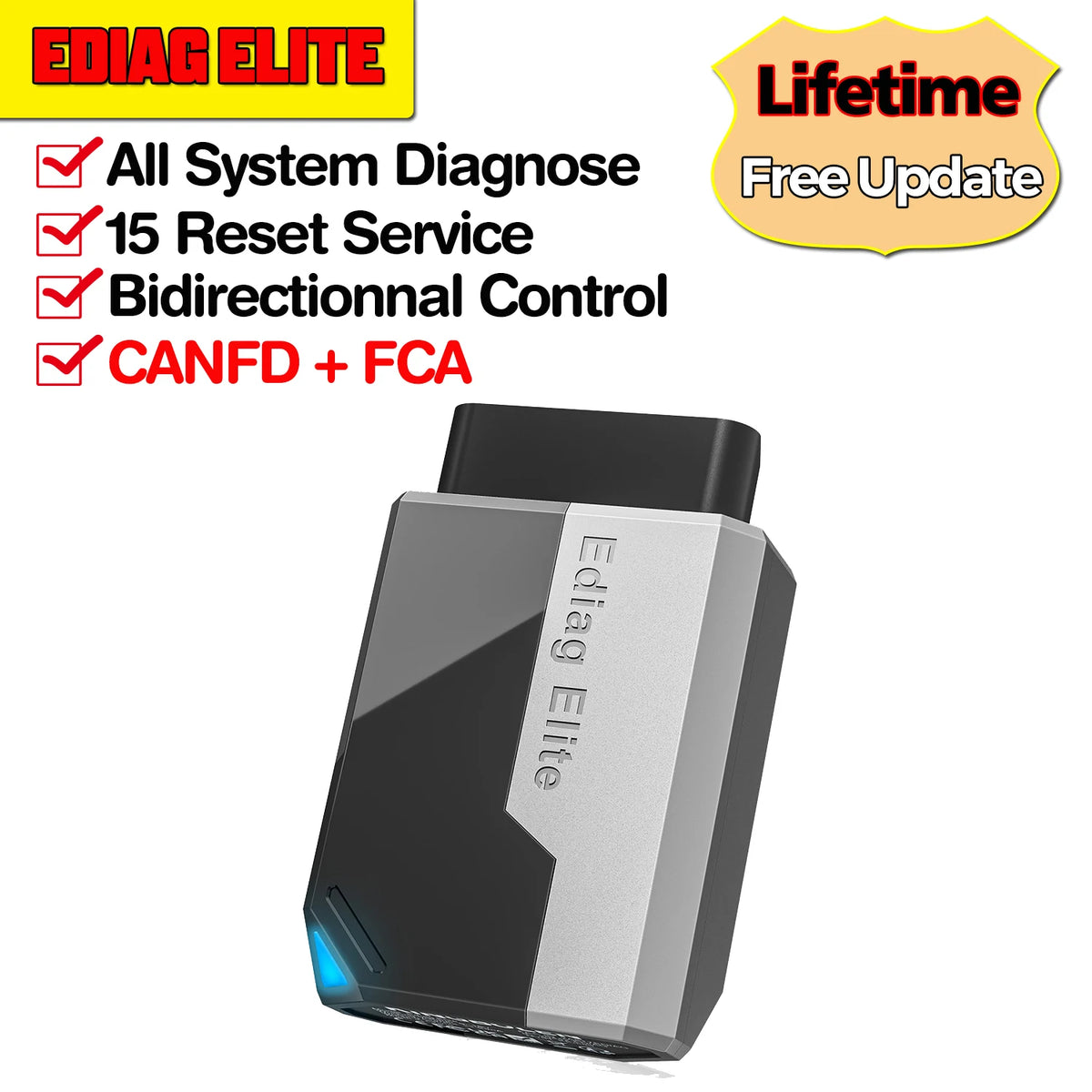 WholeSale [Lifetim Free Update] KINGBOLEN EDIAG ELITE Auto Diagnostic Tools Full System Bidirectionnal 15 Service OBD2 Scanner