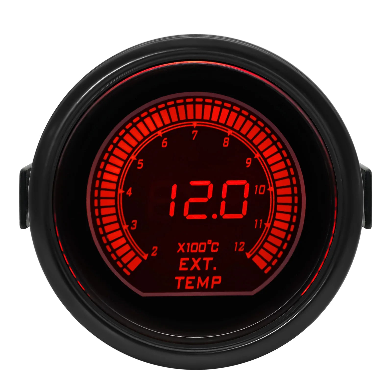 AD 2" 52mm Red and Blue Dual LED Car Gauge Set | Boost, Water Temp, Oil Temp, Oil Pressu detail view