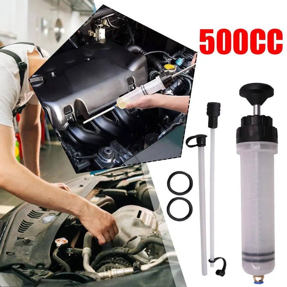 Car Brake Fluid Oil Extractor Auto Oil Change Syringe with Hose Manual Fuel Suction & Fi detail view