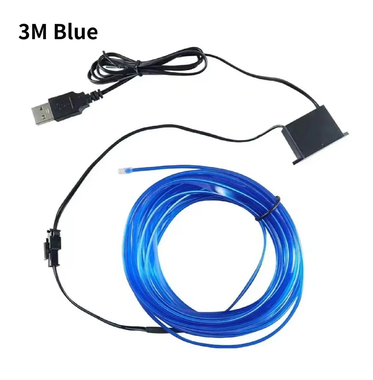 3M USB Blue LED Car Lnterior Atmosphere Light EL Cool Light Line Neon Strip For Automotive DIY Flexible Environmental Lights