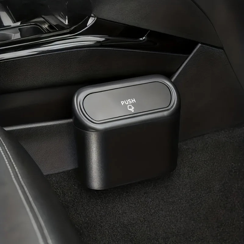 1 Piece Car Mini Trash Can Car Storage Box - Sorting Box Car Essential Accessories Chr close-up view