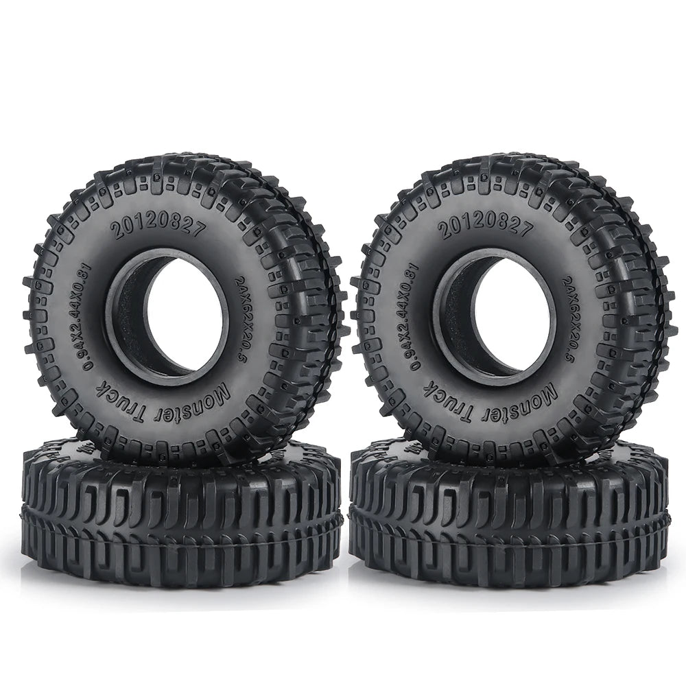 Mud Terrain Rubber Tyres 4PCS 1.0 Inch for 1/18 1/24 Axial SCX24 TRX4M Crawler lifestyle view