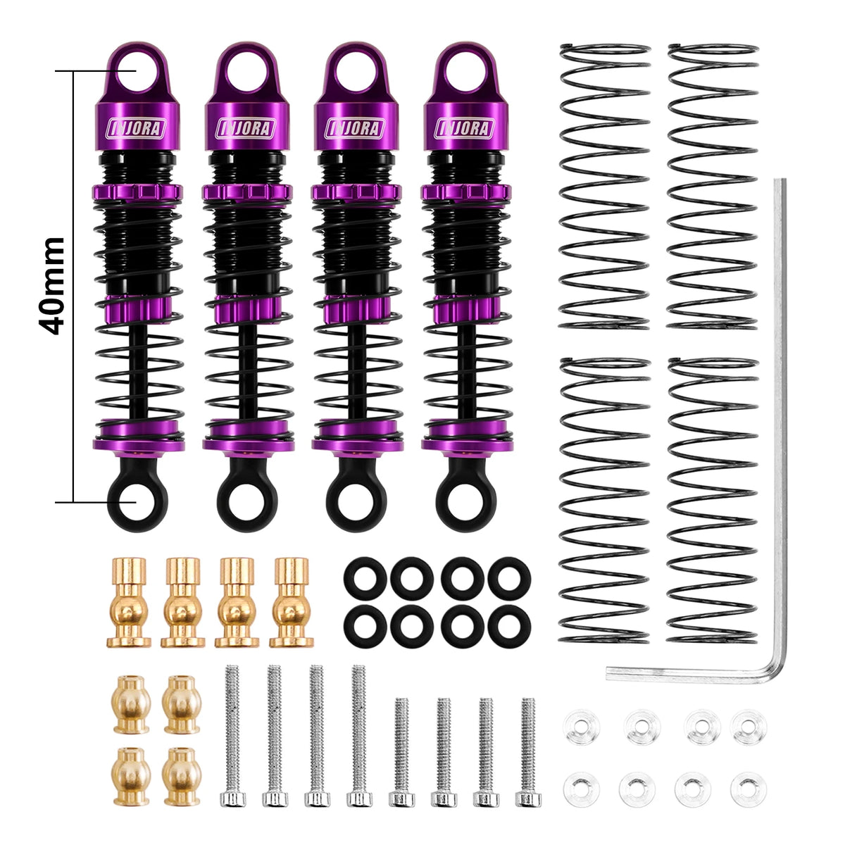 INJORA 36mm 40mm Big Bore Oil Shock Absorber for 1/24 RC Crawler SCX24 FCX24M alternate view