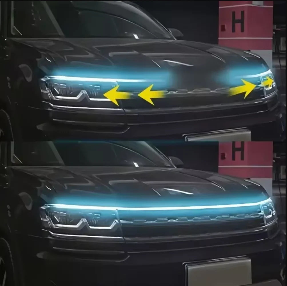 1pc Dynamic meteor Led Car Hood Lights Strip Universal Engine Hood Guide Decorative L alternate view