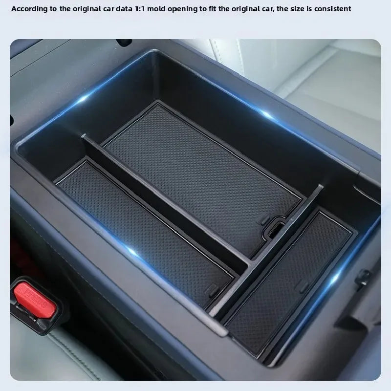 Car Armrest Storage Box for Xpeng G6 2023-2026 XPeng Organizer Central Console Storage close-up view