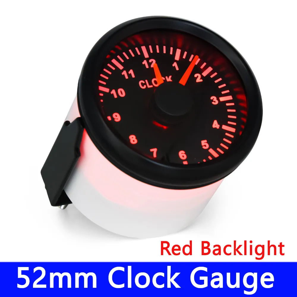 52mm Waterproof Clock Gauge 0-12 Hours | Red Blue White Backlight Hourmeter for Car additional angle