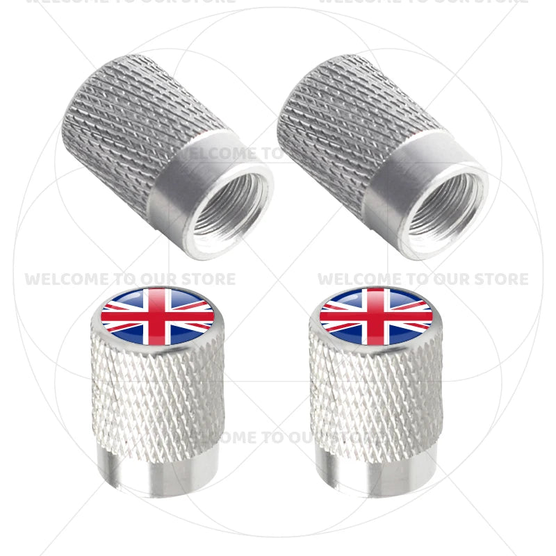 For Sweden Swedish Flag Union Jack Britain Flag Emblem 4Pcs Aluminum Motorcycle Car T lifestyle view