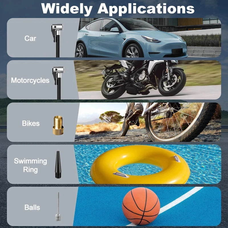 Car Air Pump Wired/Wireless Protable Car Air Compressor 150PSI Tire Inflation Pump for close-up view