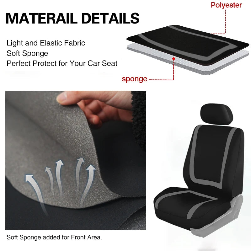 Full Set Car Seat Cover Fabric Universal Polyester Breathable Washable Suitable For C lifestyle view