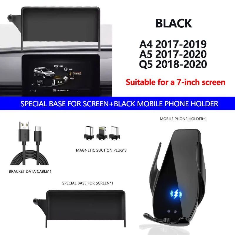 Car Mobile Phone Holder For Audi A4 B9 A5 Q5 Special Bracket Of Screen GPS Stable Phone Holder Suitable All Smartphone holder