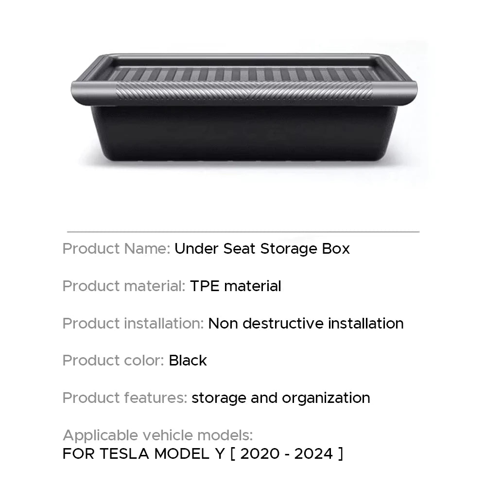 Under Seat Storage Box for Tesla Model Y 2020-2024 | Center Console Organizer Acces additional angle