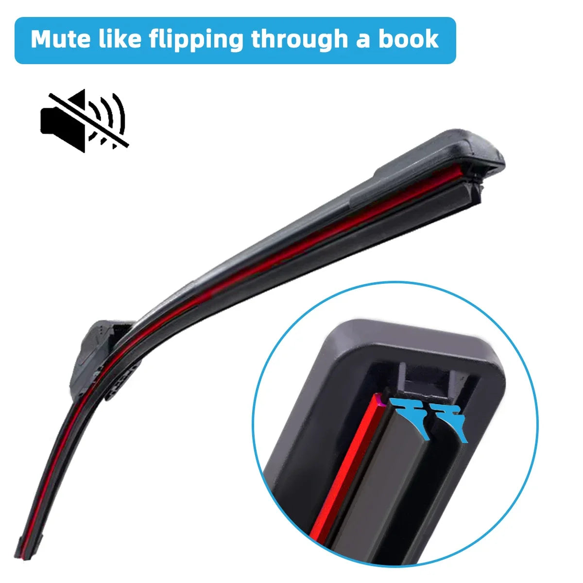 Universal Wiper Blades 1PC Double Rubber | J/U-Shaped Car Front Windshield Wiper Repl alternate view